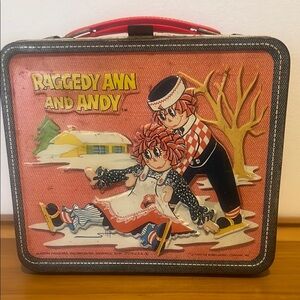 Raggedy Ann and Andy Vintage METAL SCHOOL LUNCHBOX  - 1973 vintage original